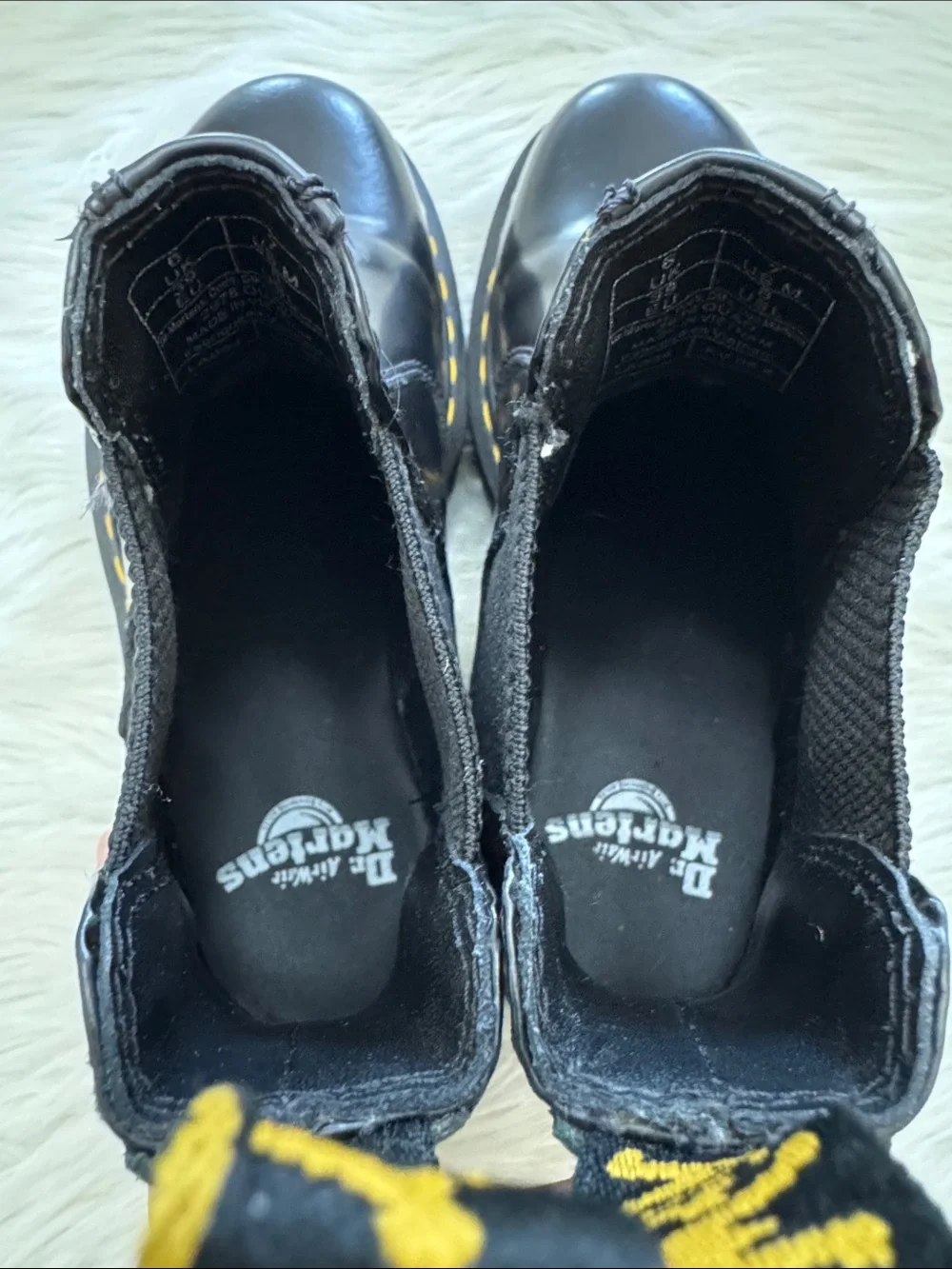 Dr Martens 2976 Quad Smooth Leather Black Platform Chelsea Boot Size USL 8/USM 7